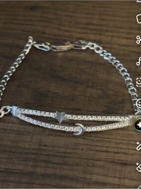 Silver Star & Crescent Moon Bracelet - Women Jewelry